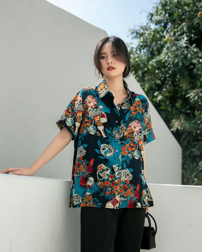 Art Deco Chiffon Blouse