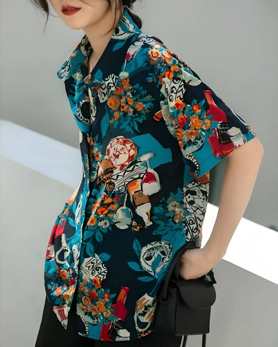 Art Deco Chiffon Blouse