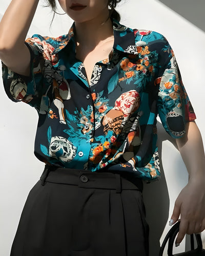 Art Deco Chiffon Blouse