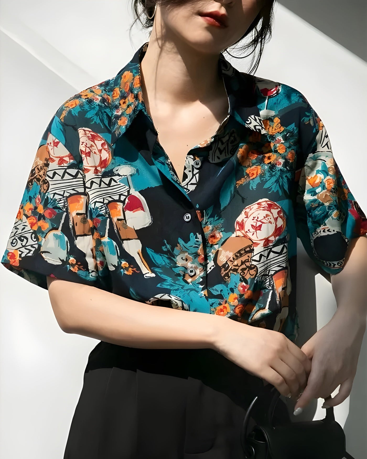 Art Deco Chiffon Blouse