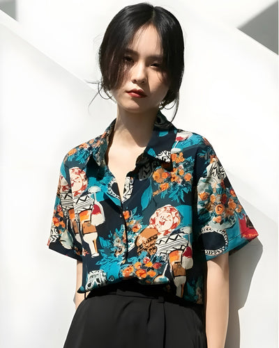 Art Deco Chiffon Blouse