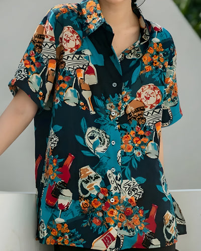 Art Deco Chiffon Blouse