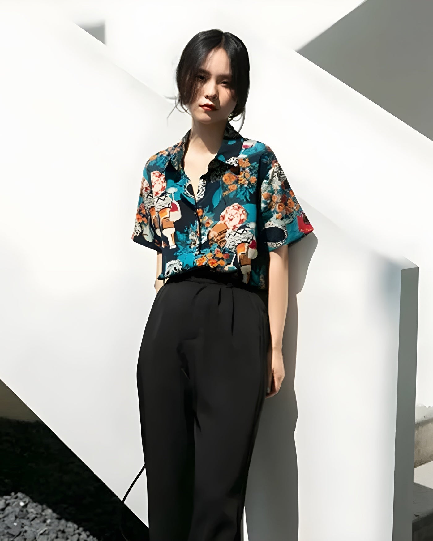 Art Deco Chiffon Blouse